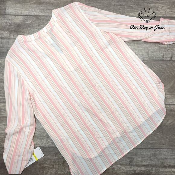 Ruby Rd Make Me Blush Long Sleeve V Neck Top Size M - Picture 5 of 5